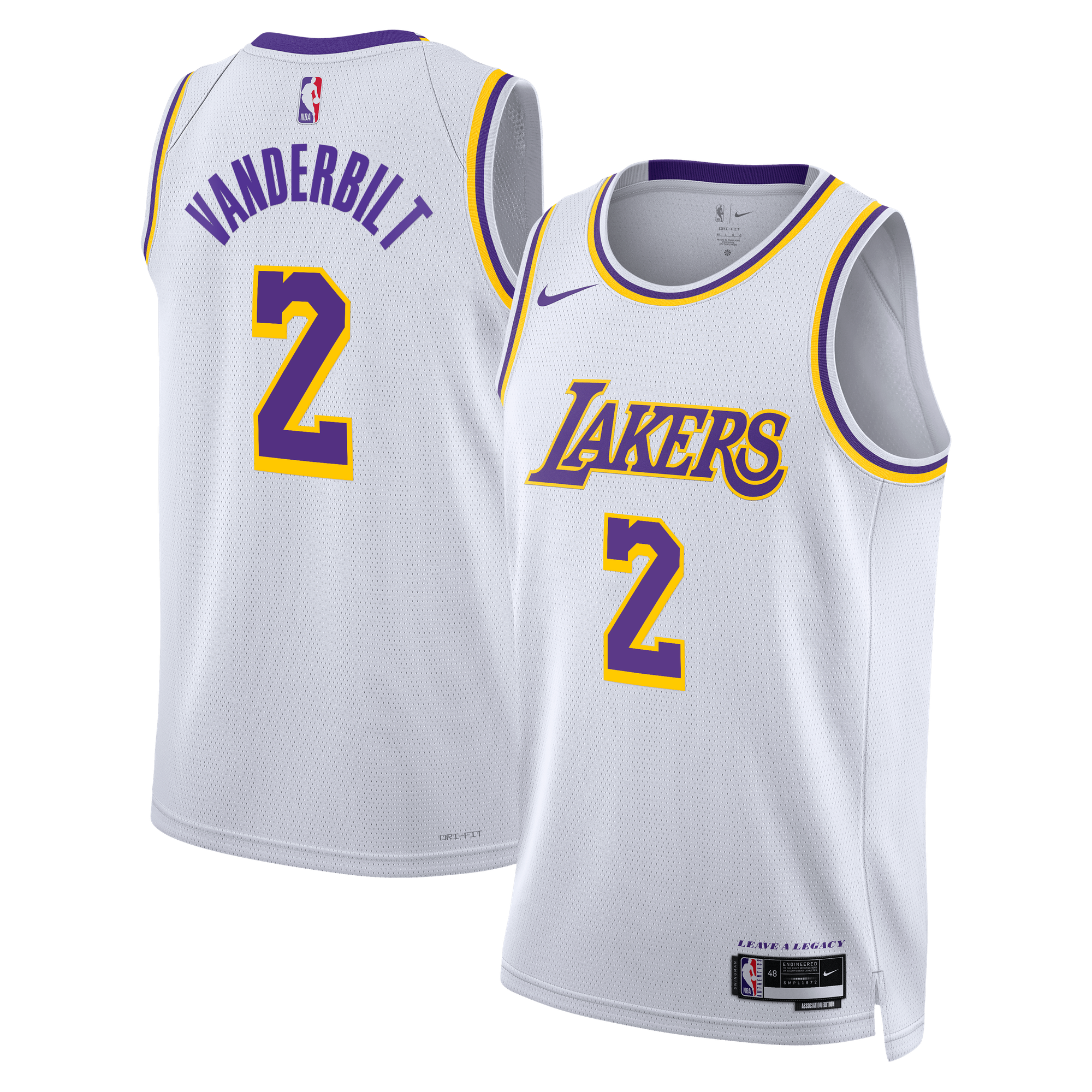 Los Angeles Lakers Nike Association Edition Swingman-Trikot – Weiß – Jarred Vanderbilt – Unisex