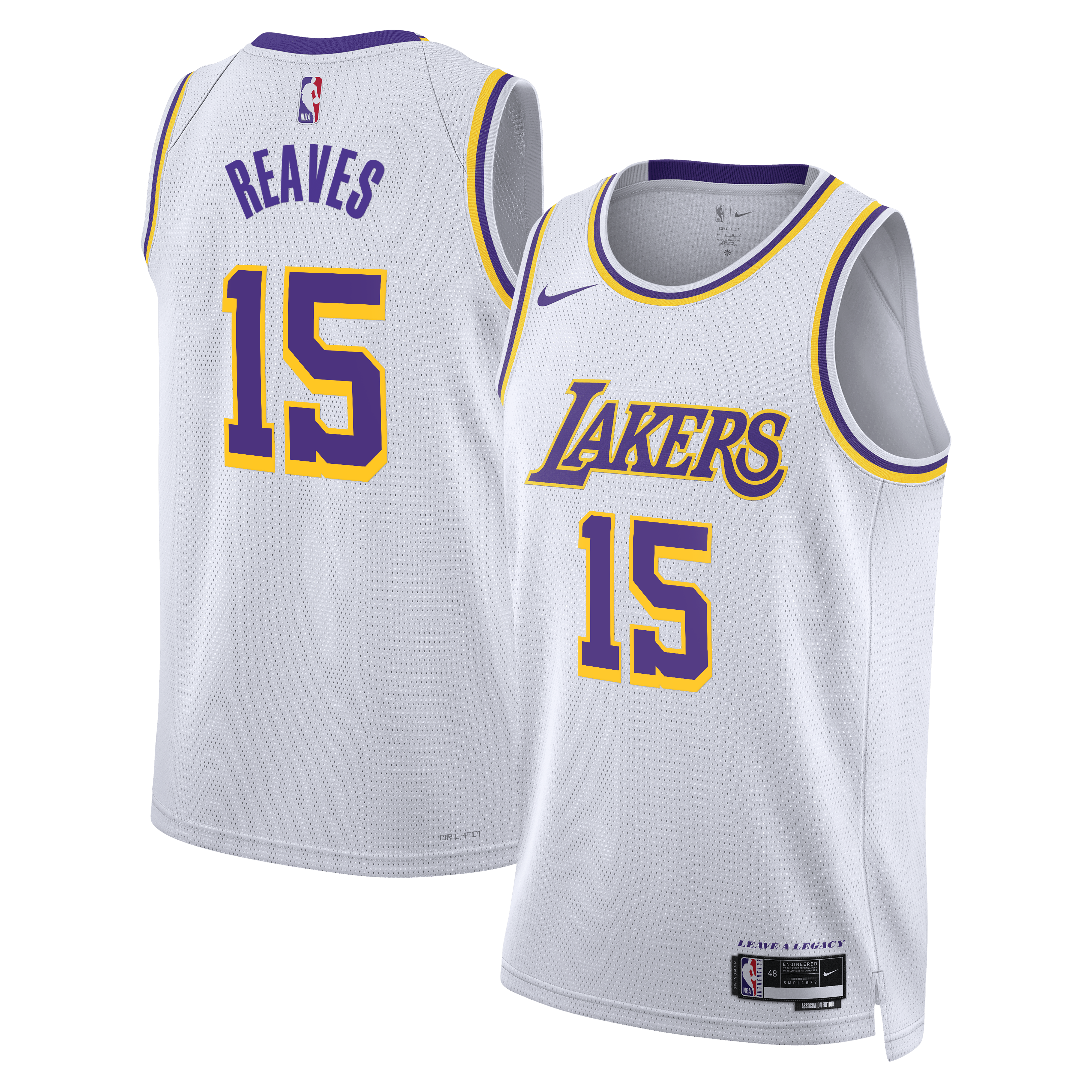 Los Angeles Lakers Nike Association Edition Swingman-Trikot – Weiß – Austin Reaves – Unisex