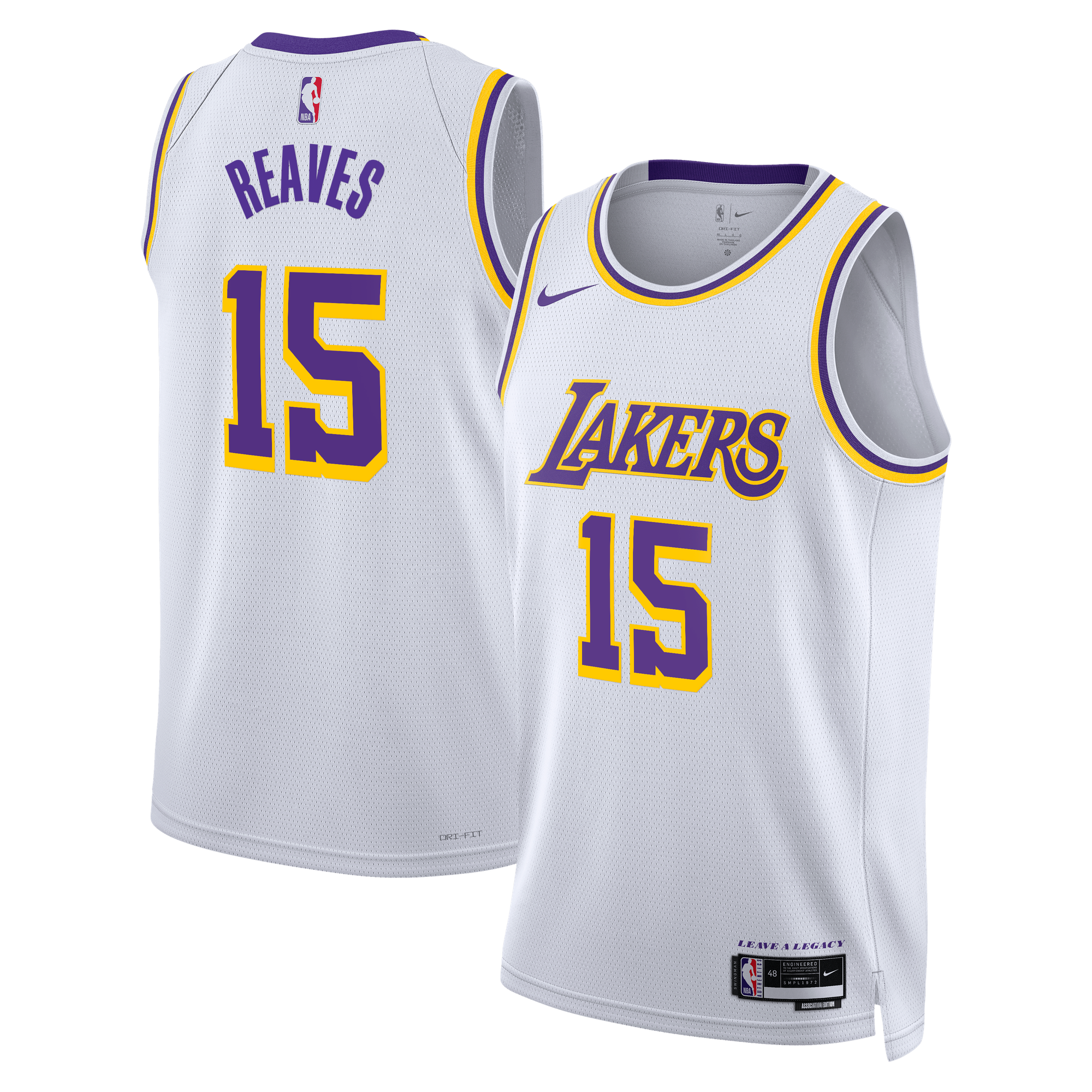 Los Angeles Lakers Nike Association Edition Swingman-Trikot – Weiß – Austin Reaves – Unisex