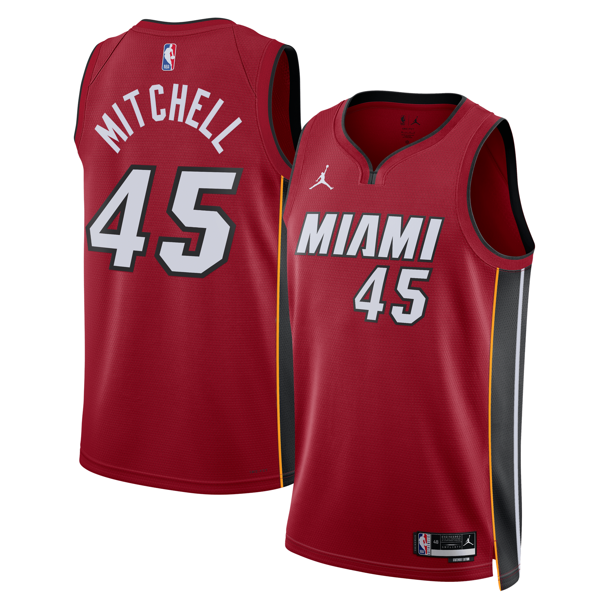 Miami Heat Jordan Brand Statement Edition Swingman-Trikot – Rot – Davion Mitchell – Unisex