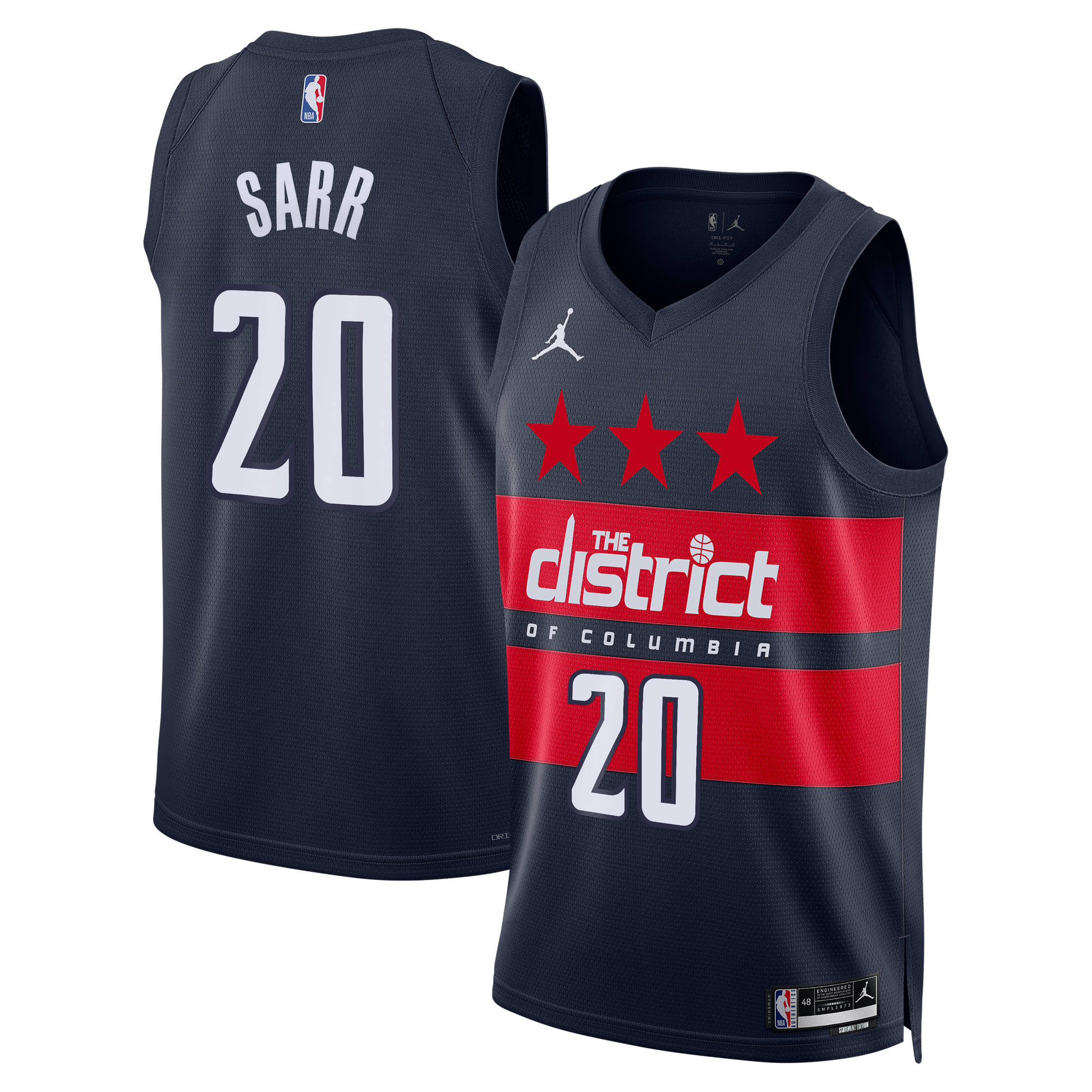 Camiseta Swingman Jordan Brand Statement Edition de los Washington Wizards - Azul marino - Alex Sarr - Hombre