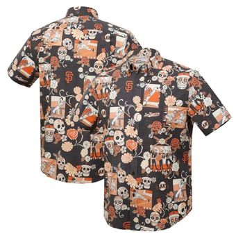 Men's Reyn Spooner Black San Francisco Giants Día De Los Muertos Tri-Blend Button-Down Shirt