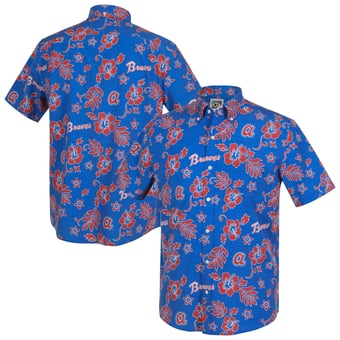 Men's Reyn Spooner  Royal Atlanta Braves Cooperstown Kekai Performance Button-Down Tri-Blend Top