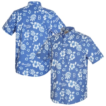 Men's Reyn Spooner  Blue Brooklyn Dodgers Cooperstown Kekai Performance Button-Down Tri-Blend Top
