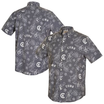 Men's Reyn Spooner  Navy Chicago Cubs Cooperstown Kekai Performance Button-Down Tri-Blend Top