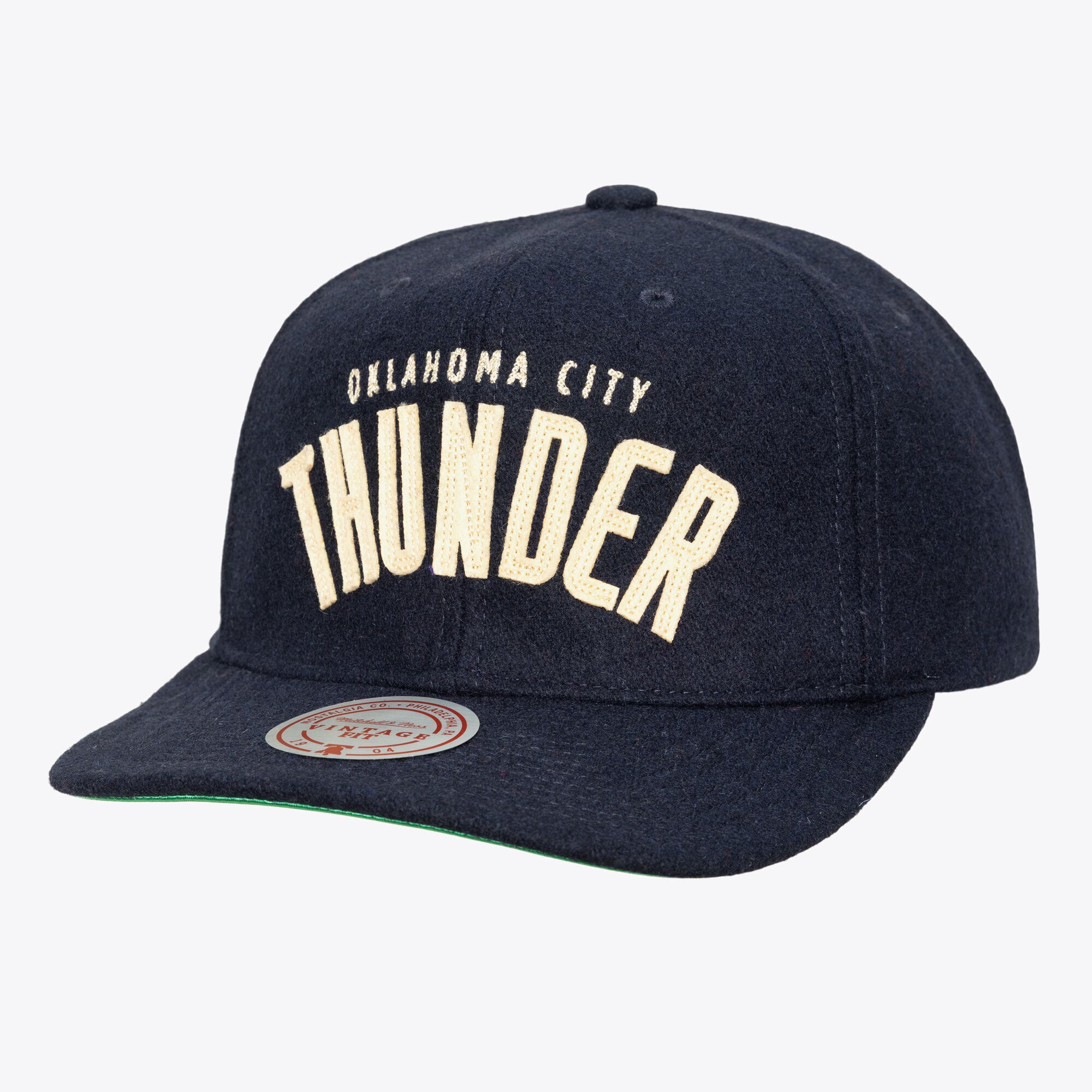 Men's Mitchell & Ness Navy Oklahoma City Thunder Hardwood Classics Retro Roots Vintage Adjustable Hat