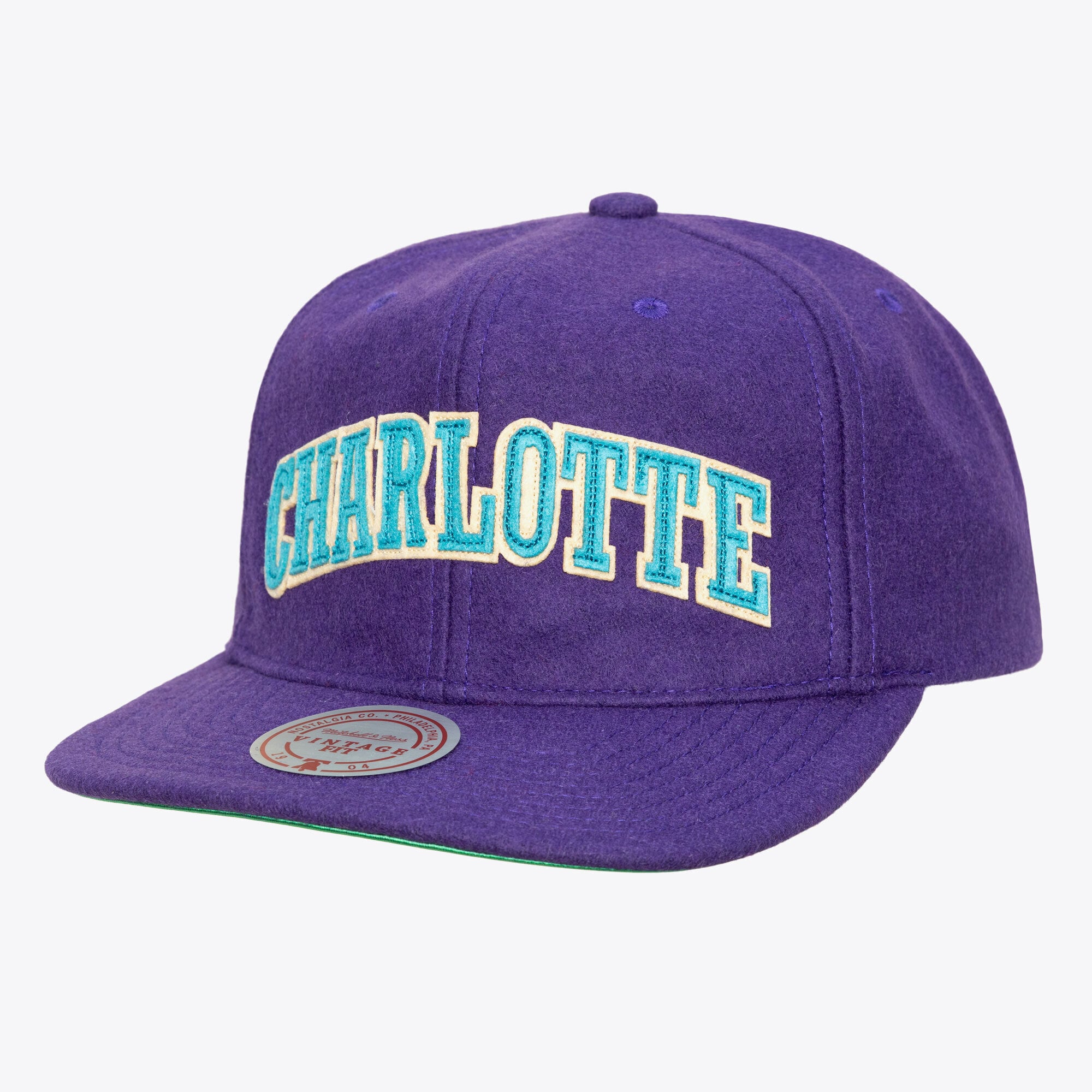 Men's Mitchell & Ness Purple Charlotte Hornets Hardwood Classics Retro Roots Vintage Adjustable Hat