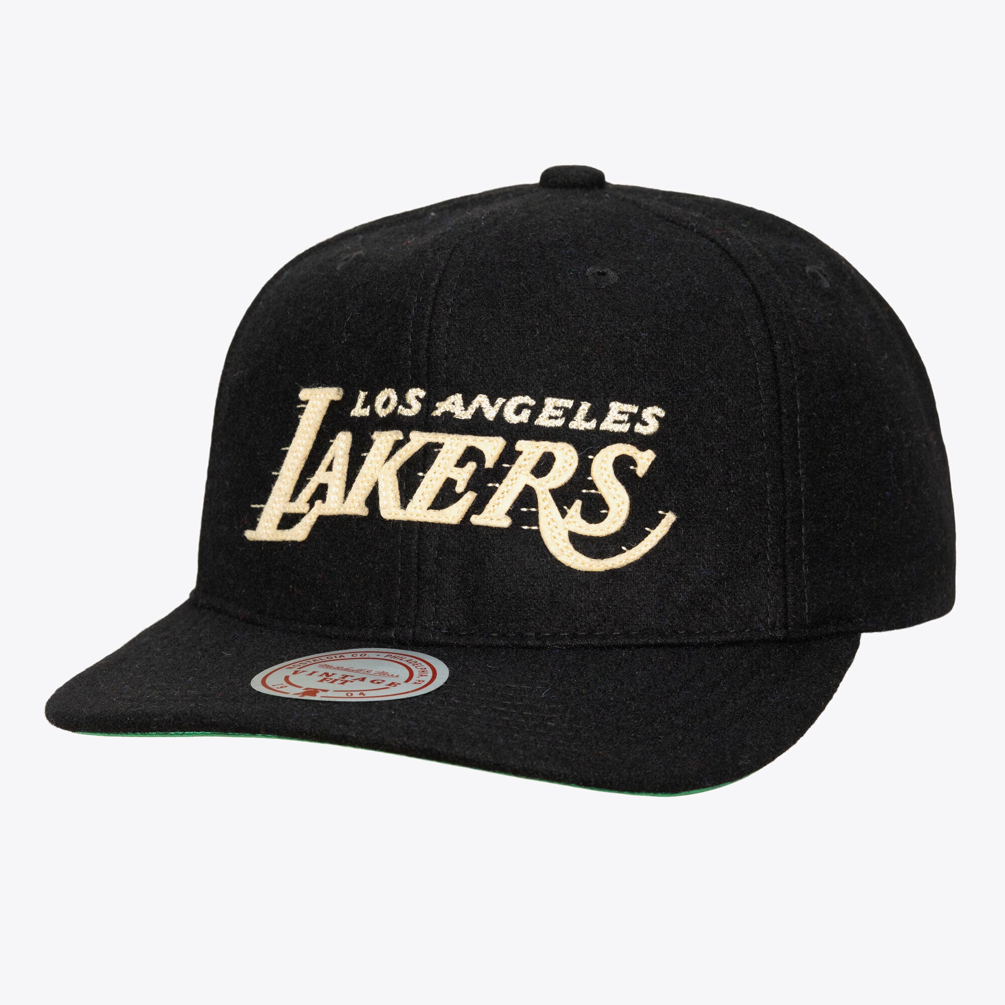 Men's Mitchell & Ness Black Los Angeles Lakers Hardwood Classics Retro Roots Vintage Adjustable Hat