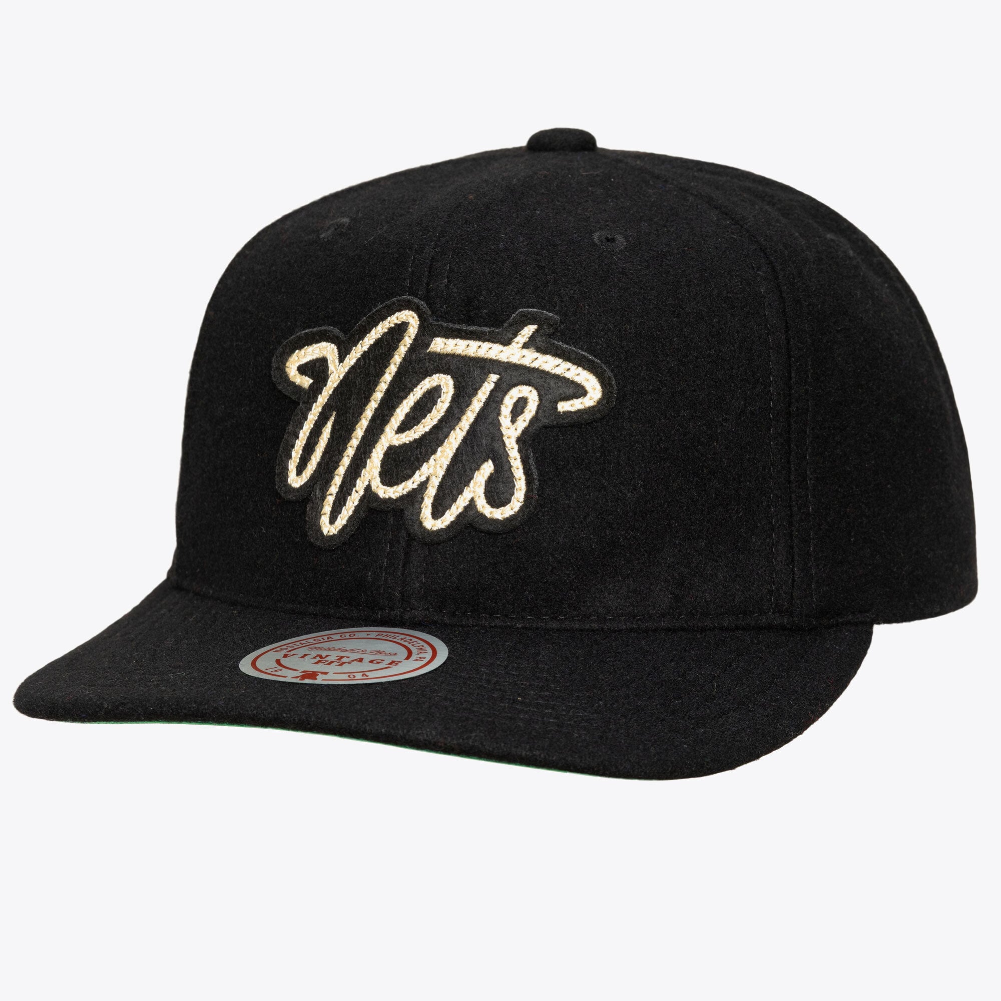 Men's Mitchell & Ness Black Brooklyn Nets Hardwood Classics Retro Roots Vintage Adjustable Hat