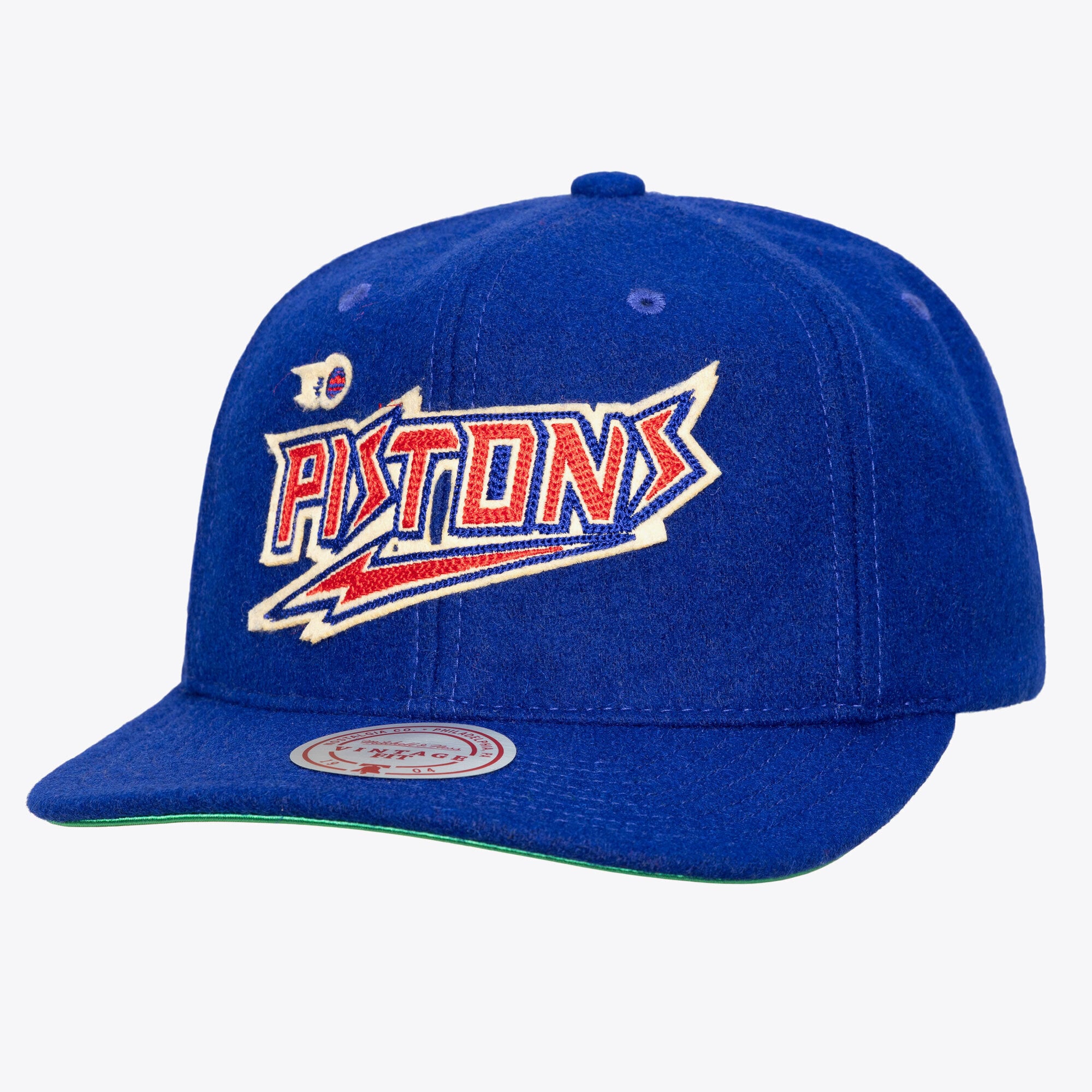 Men's Mitchell & Ness Royal Detroit Pistons Hardwood Classics Retro Roots Vintage Adjustable Hat