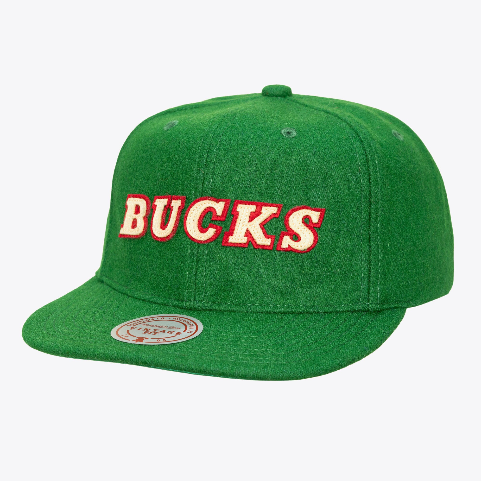 Men's Mitchell & Ness Hunter Green Milwaukee Bucks Hardwood Classics Retro Roots Vintage Adjustable Hat