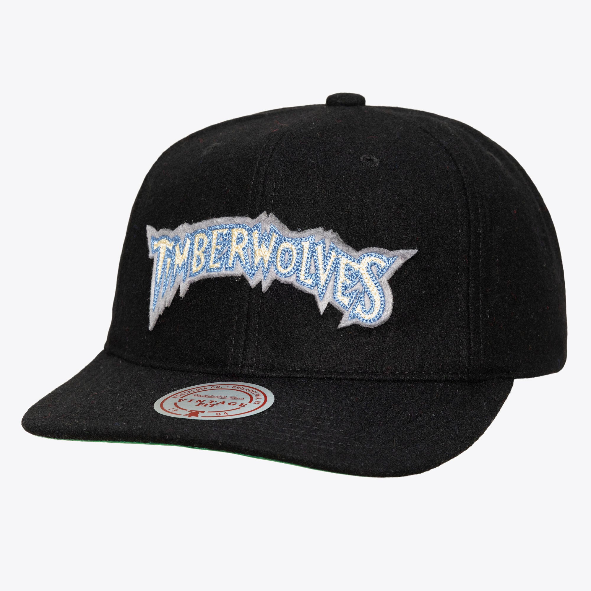 Men's Mitchell & Ness Black Minnesota Timberwolves Hardwood Classics Retro Roots Vintage Adjustable Hat