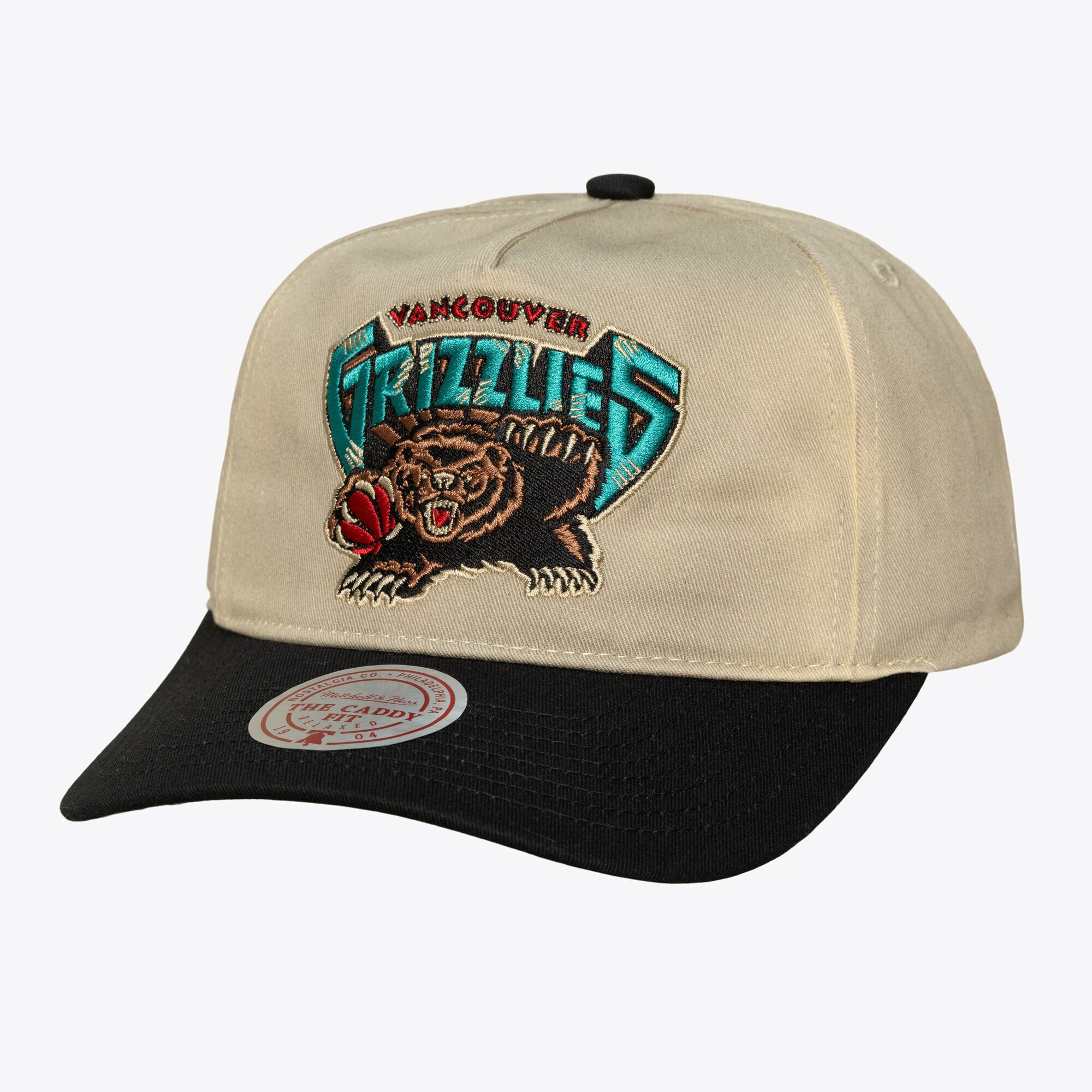 Men's Mitchell & Ness Cream Vancouver Grizzlies Hardwood Classics Retro Roots Snapback Hat