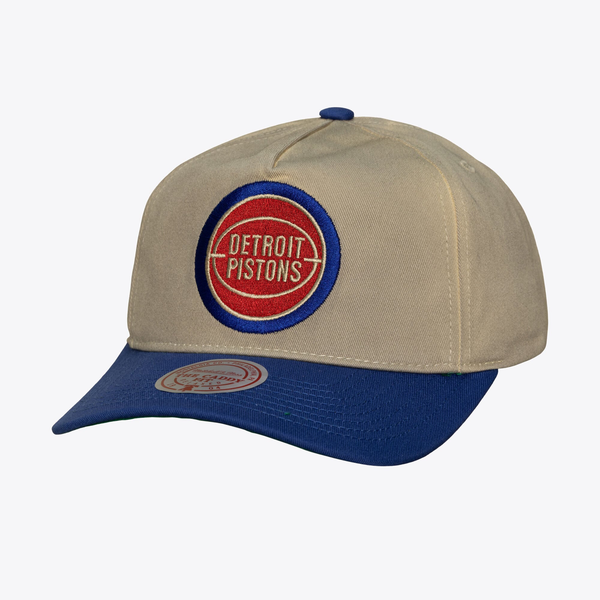 Men's Mitchell & Ness Cream Detroit Pistons Hardwood Classics Retro Roots Snapback Hat