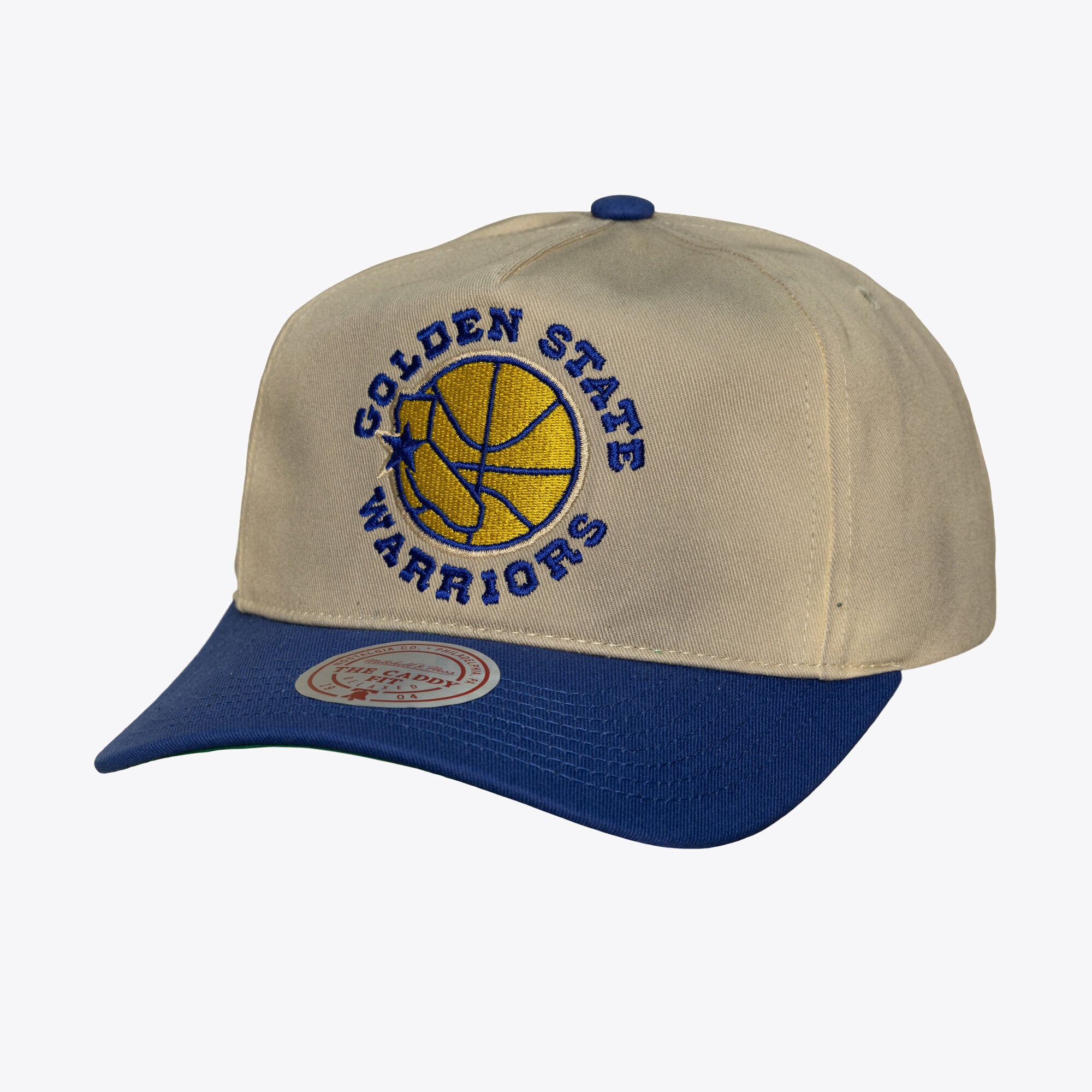 Men's Mitchell & Ness Cream Golden State Warriors Hardwood Classics Retro Roots Snapback Hat