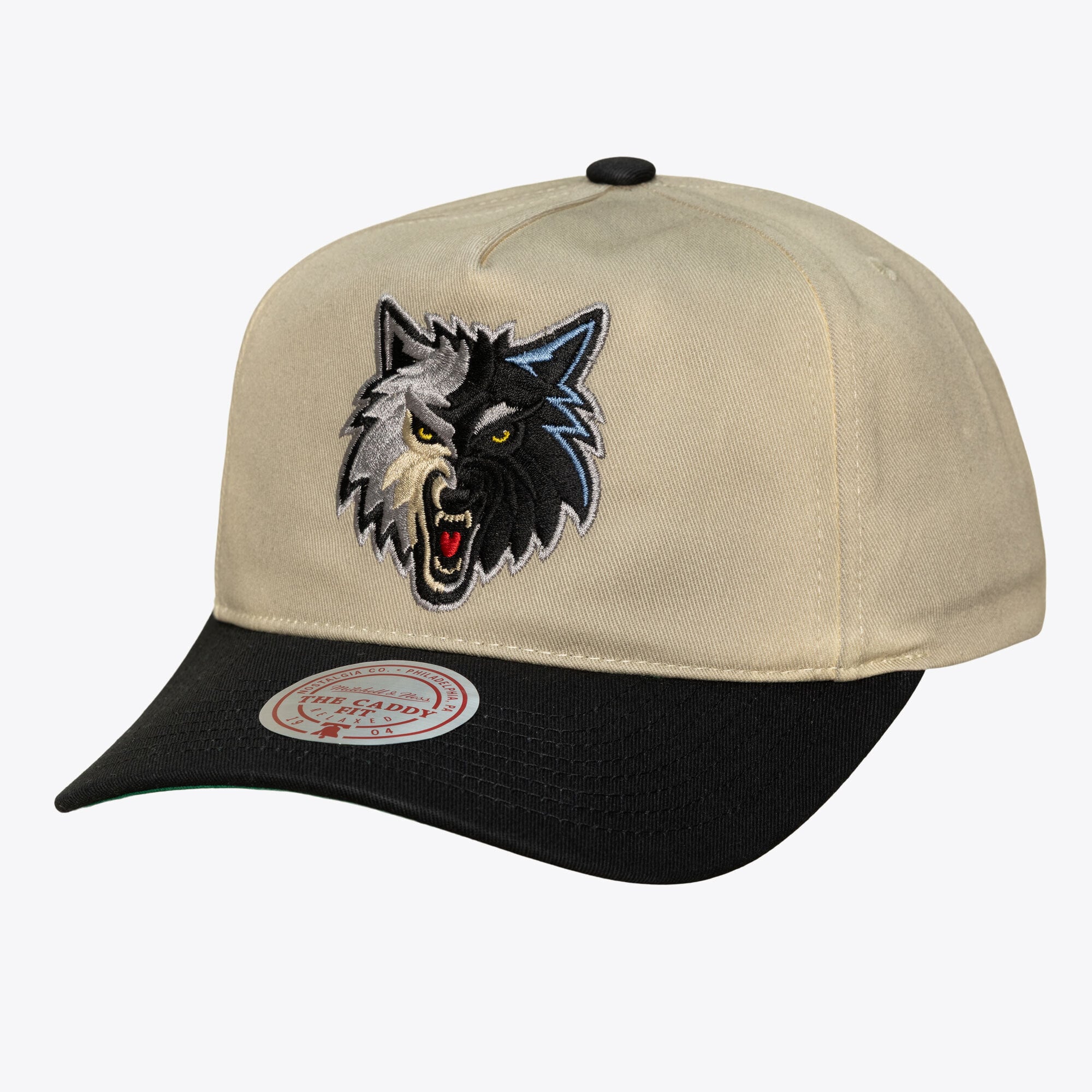 Men's Mitchell & Ness Cream Minnesota Timberwolves Hardwood Classics Retro Roots Snapback Hat