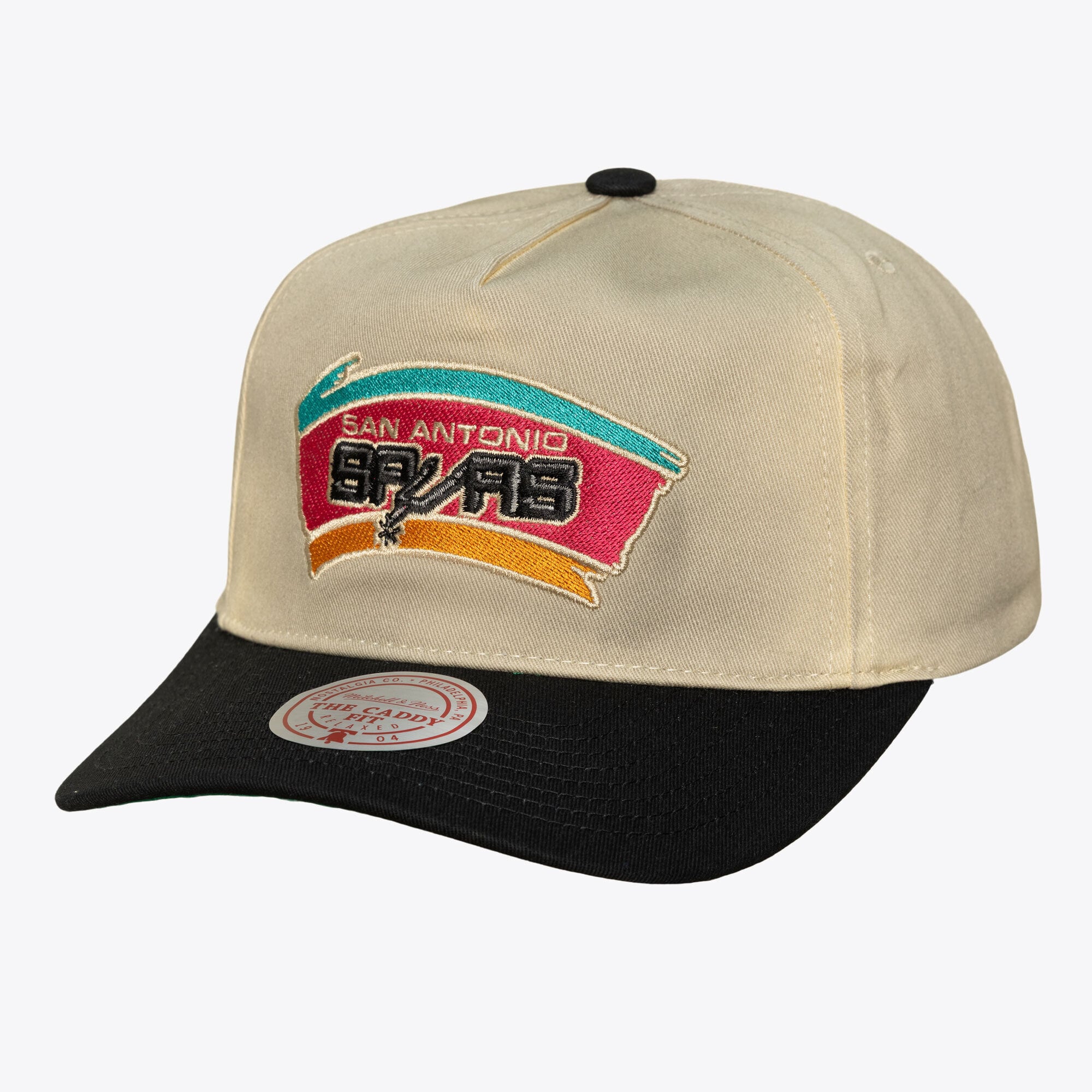 Mitchell & Ness Men's Cream San Antonio Spurs Hardwood Classics Retro Roots Snapback Hat - Cream