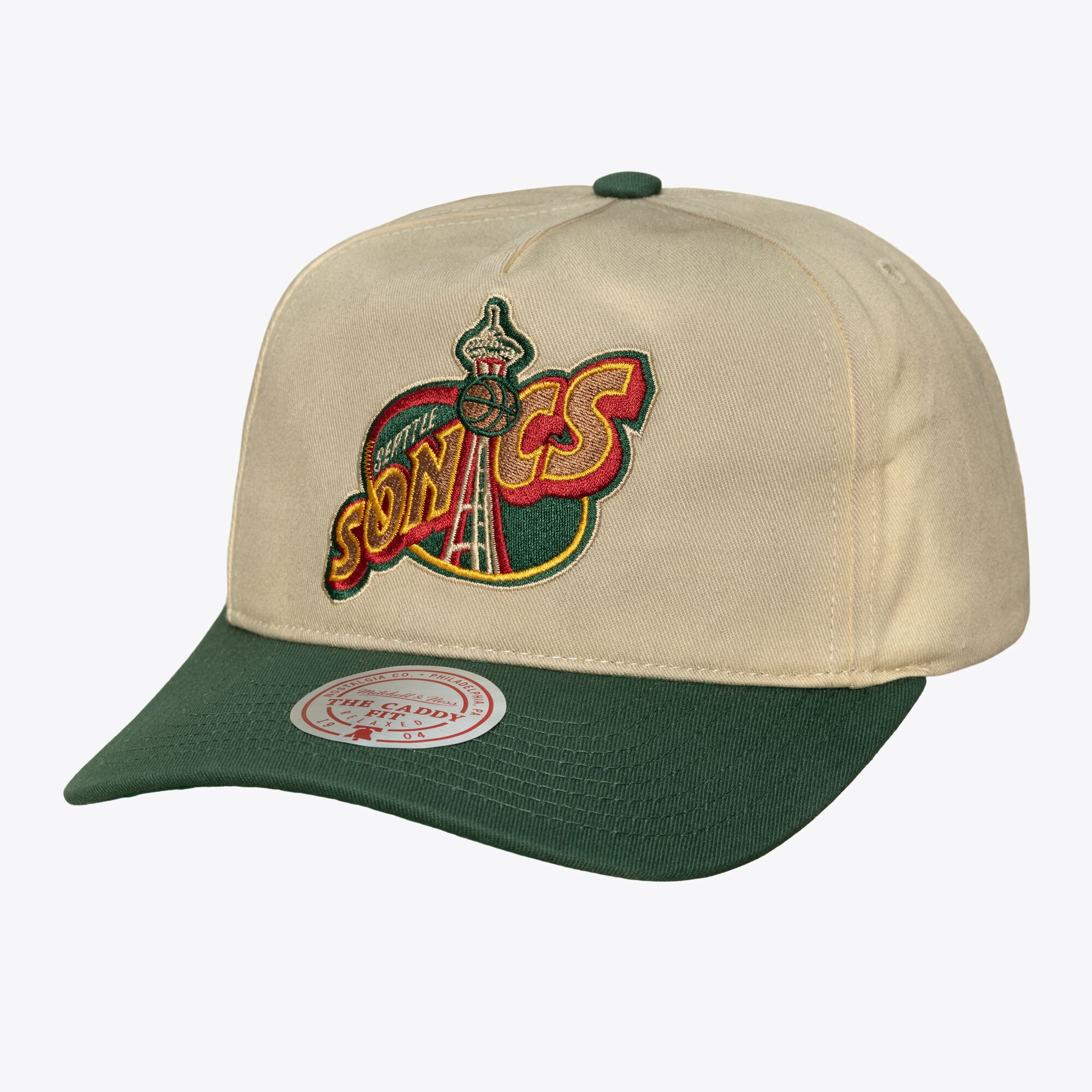 Men's Mitchell & Ness Cream Seattle SuperSonics Hardwood Classics Retro Roots Snapback Hat
