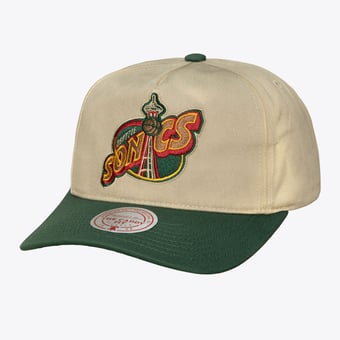 Men's Mitchell & Ness Cream Seattle SuperSonics Hardwood Classics Retro Roots Snapback Hat