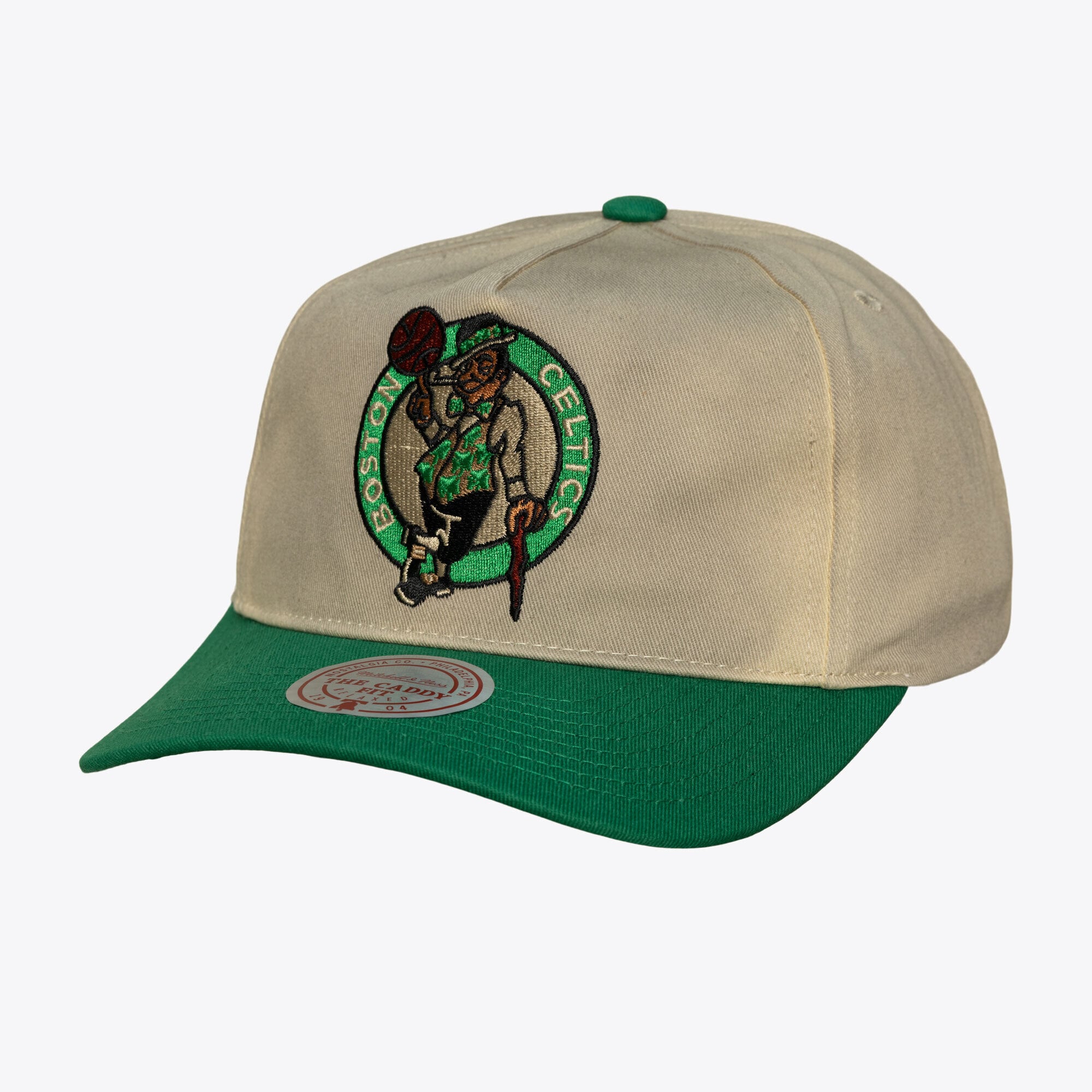 Men's Mitchell & Ness Cream Boston Celtics Hardwood Classics Retro Roots Snapback Hat