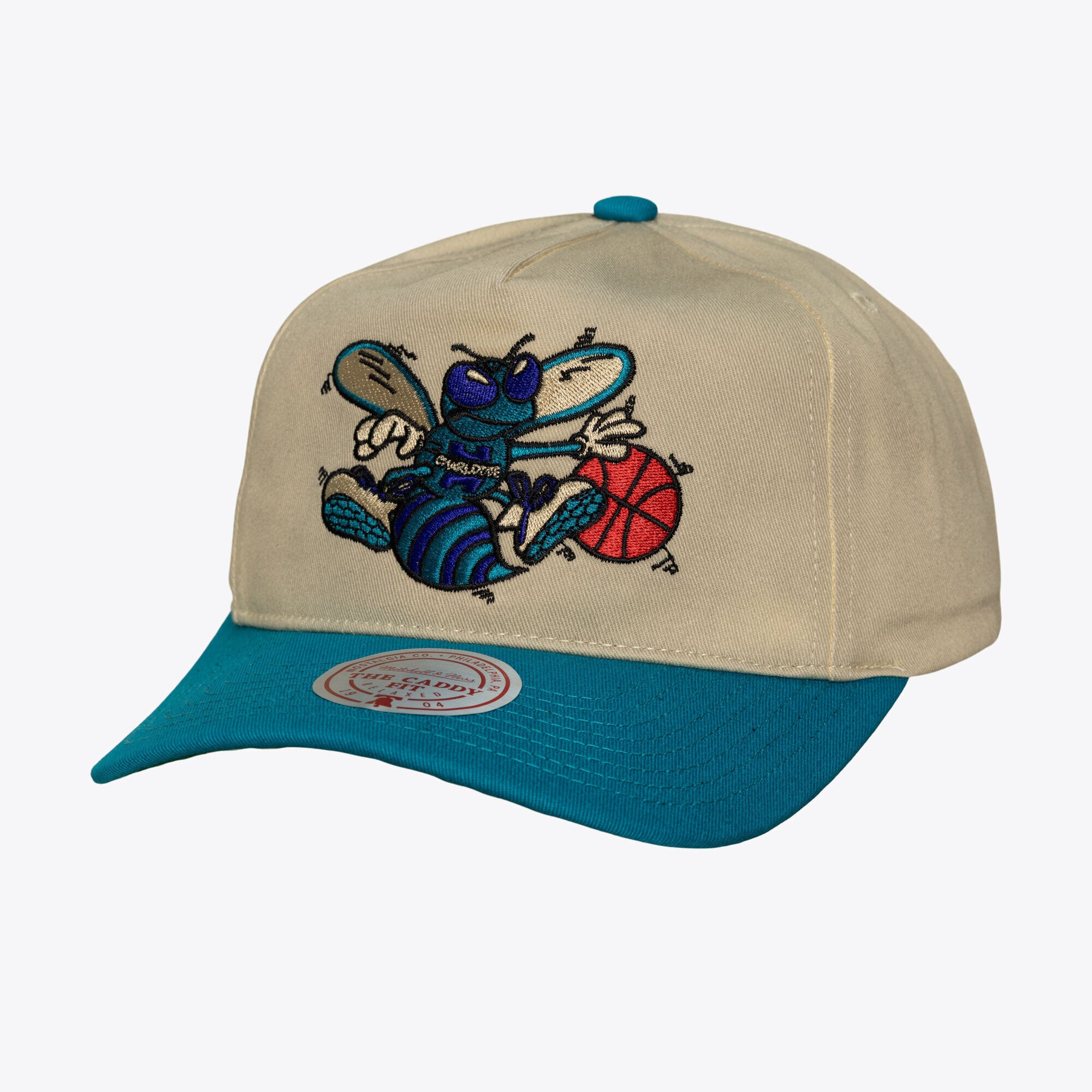 Men's Mitchell & Ness Cream Charlotte Hornets Hardwood Classics Retro Roots Snapback Hat