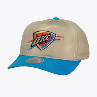 Men's Mitchell & Ness Cream Oklahoma City Thunder Hardwood Classics Retro Roots Snapback Hat