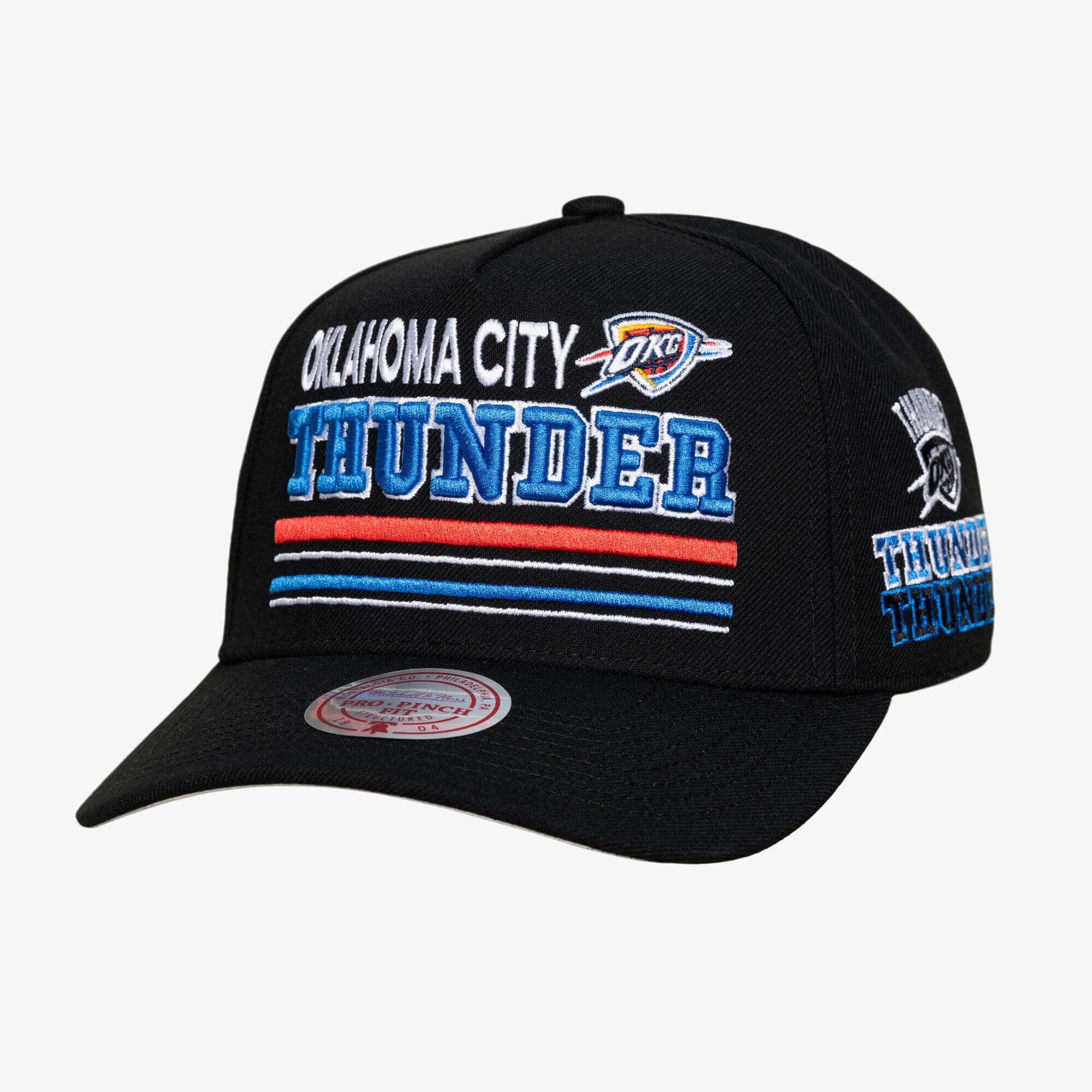 Men's Mitchell & Ness  Black Oklahoma City Thunder Hardwood Classics Triple Check Pro Snapback Hat