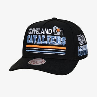 Men's Mitchell & Ness  Black Cleveland Cavaliers Hardwood Classics Triple Check Pro Snapback Hat