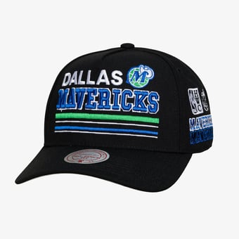 Men's Mitchell & Ness  Black Dallas Mavericks Hardwood Classics Triple Check Pro Snapback Hat