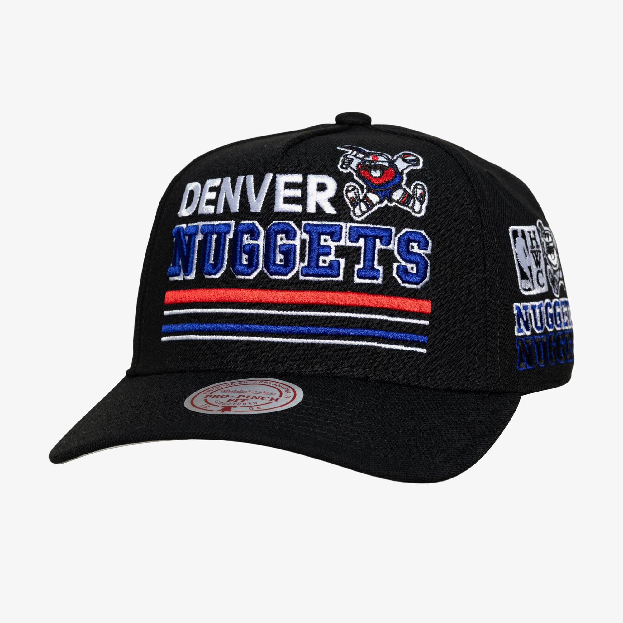 Men's Mitchell & Ness Black Denver Nuggets Hardwood Classics Triple Check Pro Snapback Hat