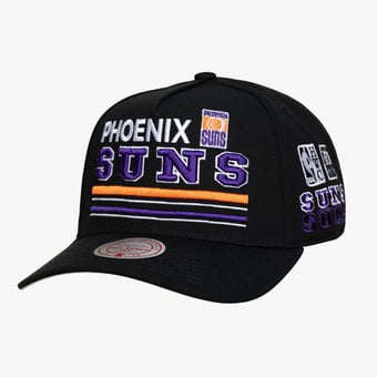 Men's Mitchell & Ness  Black Phoenix Suns Hardwood Classics Triple Check Pro Snapback Hat