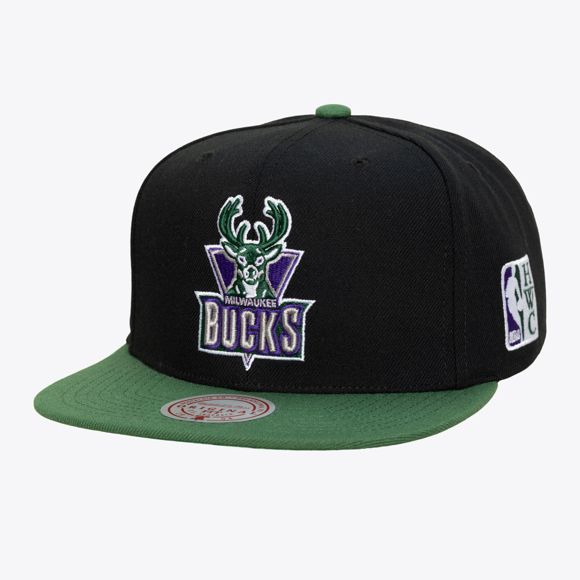 Men's Mitchell & Ness  Black Milwaukee Bucks Hardwood Classics Legendary Home Snapback Hat