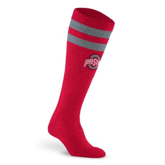 Unisex PRO Compression Ohio State Buckeyes Cozy Feather Varsity Stripe Over-the-Calf Light Graduated Compression Socks
