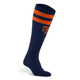 Unisex PRO Compression Chicago Bears Cozy Feather Varsity Stripe Over-the-Calf Light Graduated Compression Socks