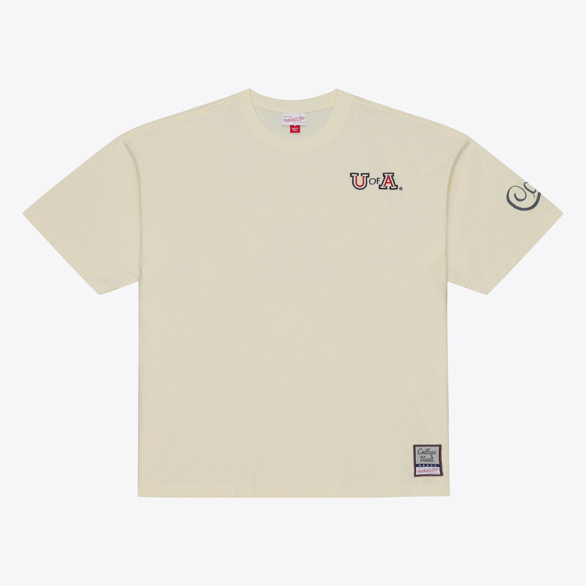 Men's Mitchell & Ness  Cream Arizona Wildcats Oversized Heritage Hue T-Shirt