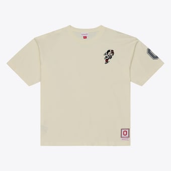 Men's Mitchell & Ness  Cream Ohio State Buckeyes Oversized Heritage Hue T-Shirt