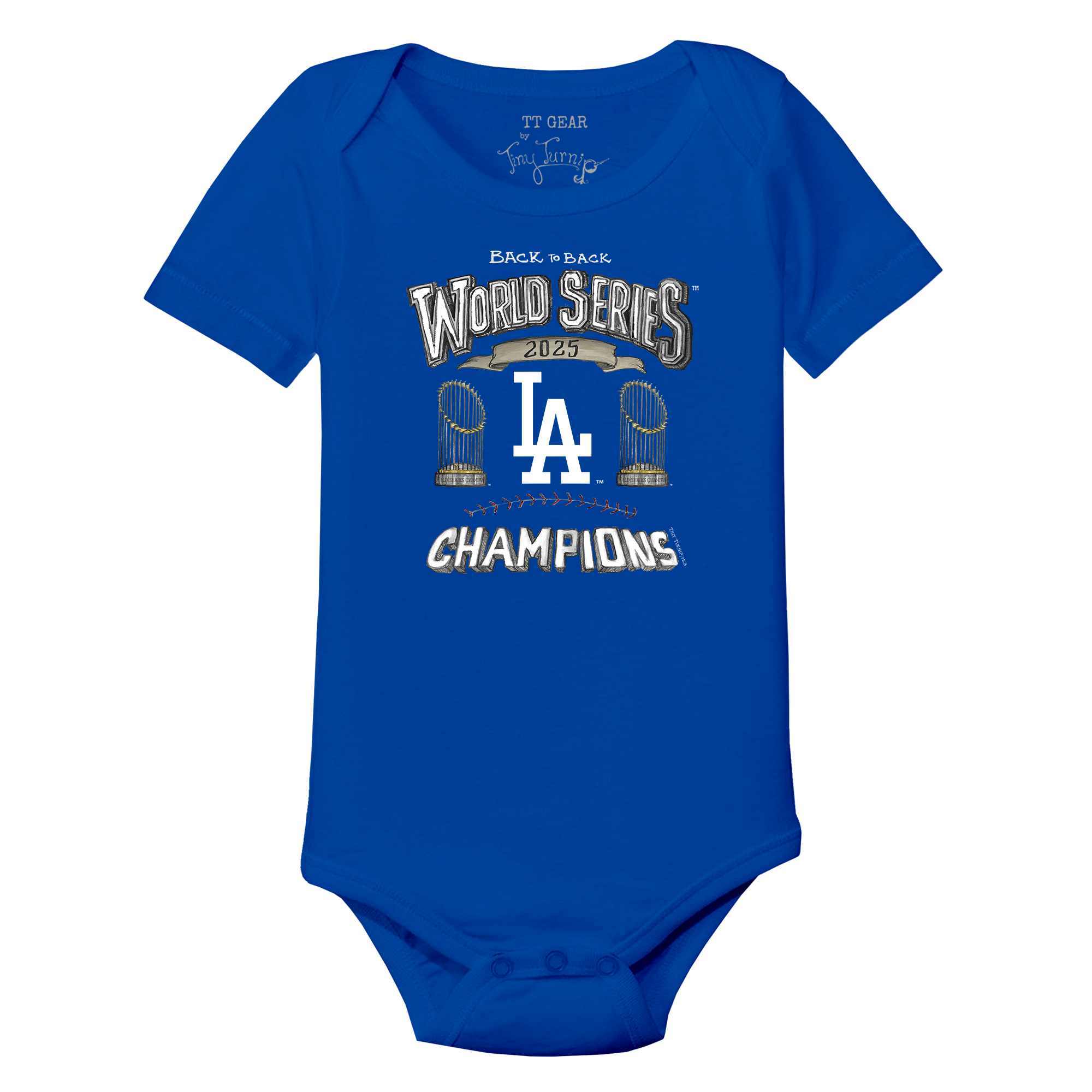 Infant Tiny Turnip Royal Los Angeles Dodgers 2025 World Series Champions Bodysuit