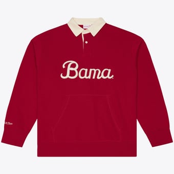 Men's Mitchell & Ness  Crimson Alabama Crimson Tide Retro Roots French Terry Fleece Polo