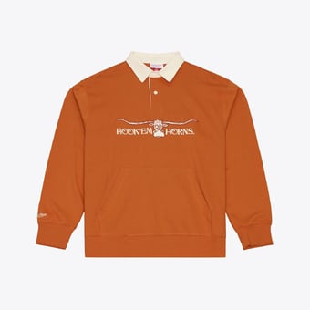 Men's Mitchell & Ness  Texas Orange Texas Longhorns Retro Roots French Terry Fleece Polo
