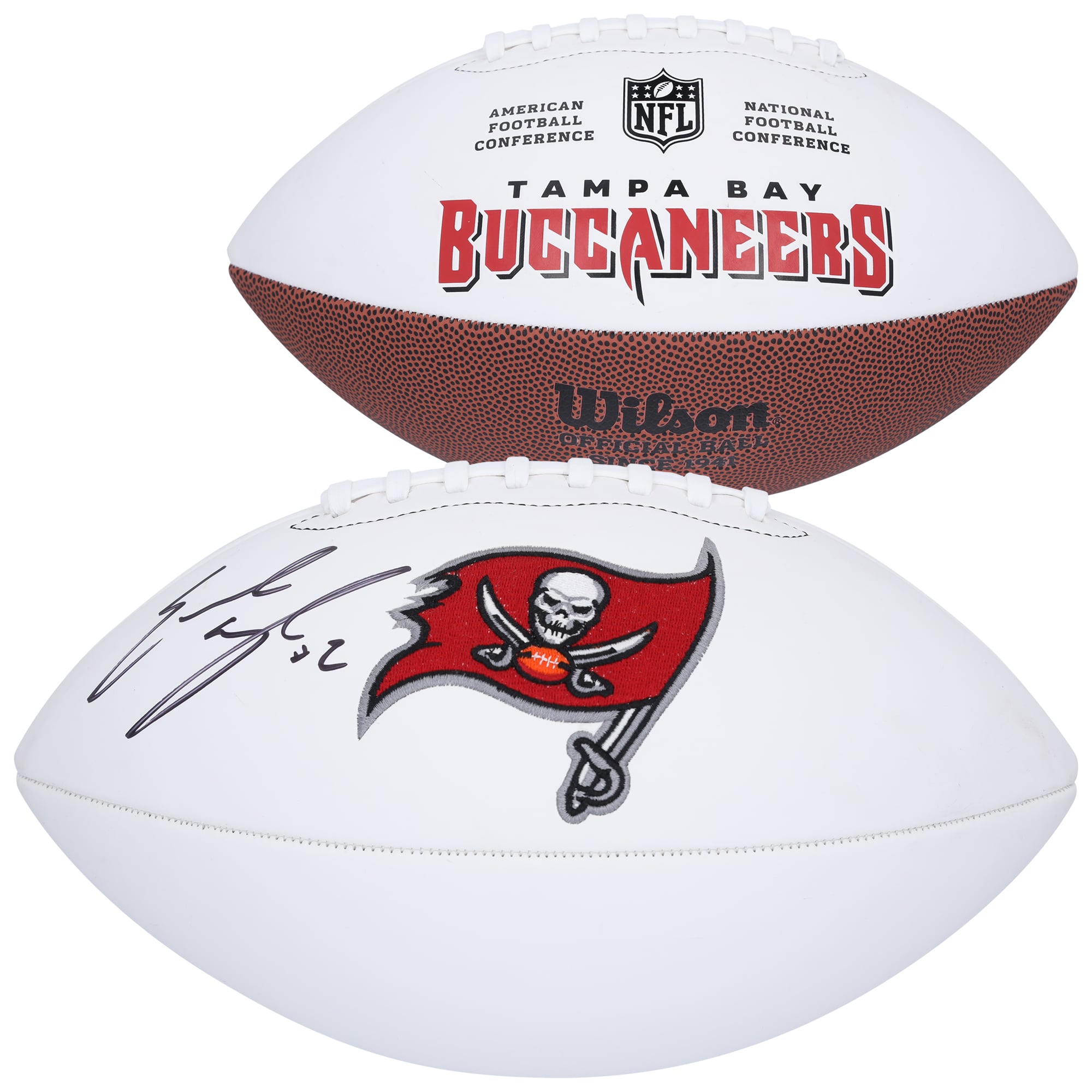 Emeka Egbuka Tampa Bay Buccaneers Autographed Wilson White Panel Football