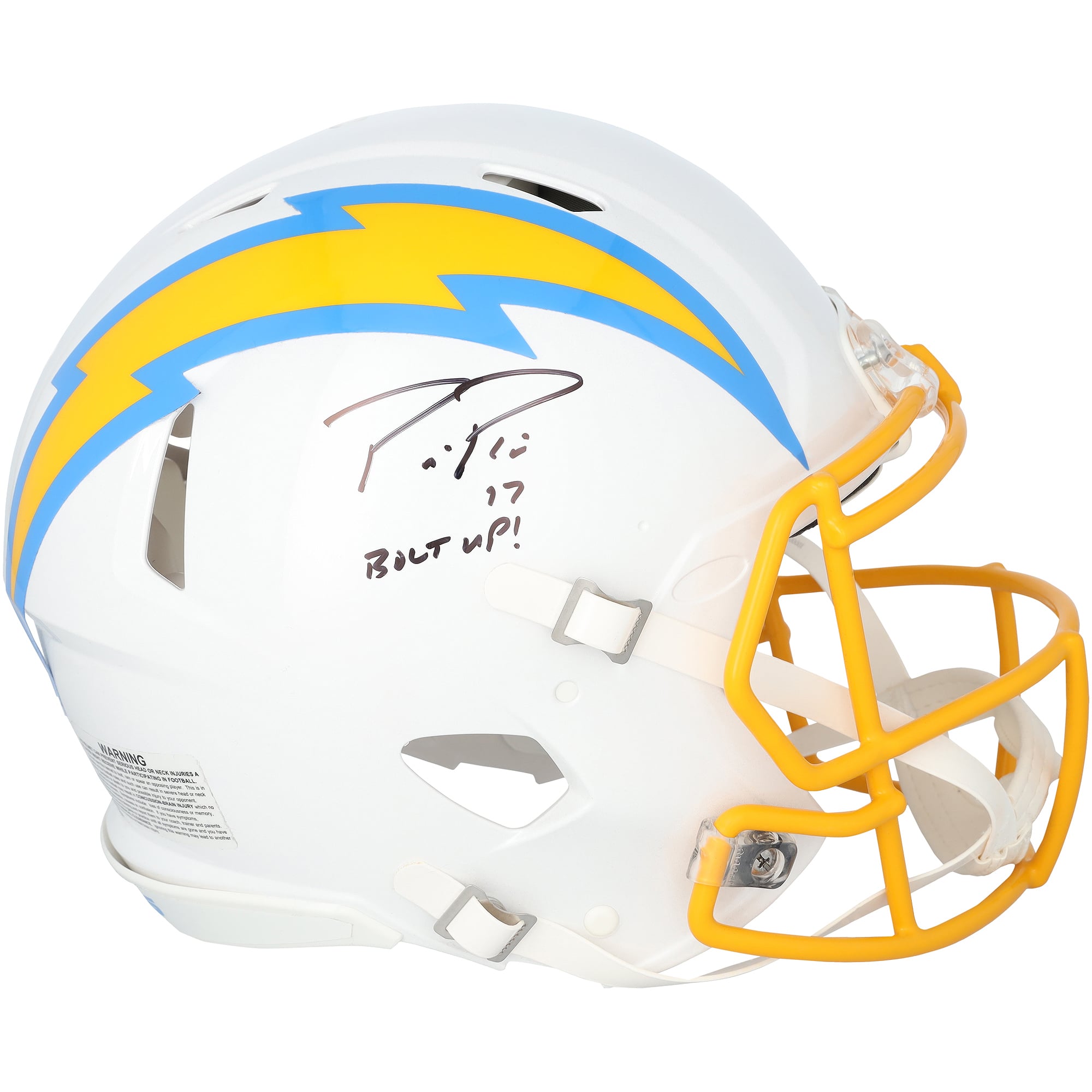 Philip Rivers San Diego Chargers Autographed Riddell Speed Authentic Helmet with "Bolt Up!" Inscription