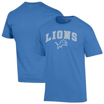 Men's Champion Blue Detroit Lions Arch Over Logo T-Shirt