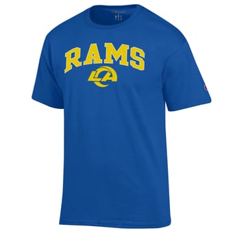 Men's Champion Royal Los Angeles Rams Arch Over Logo T-Shirt