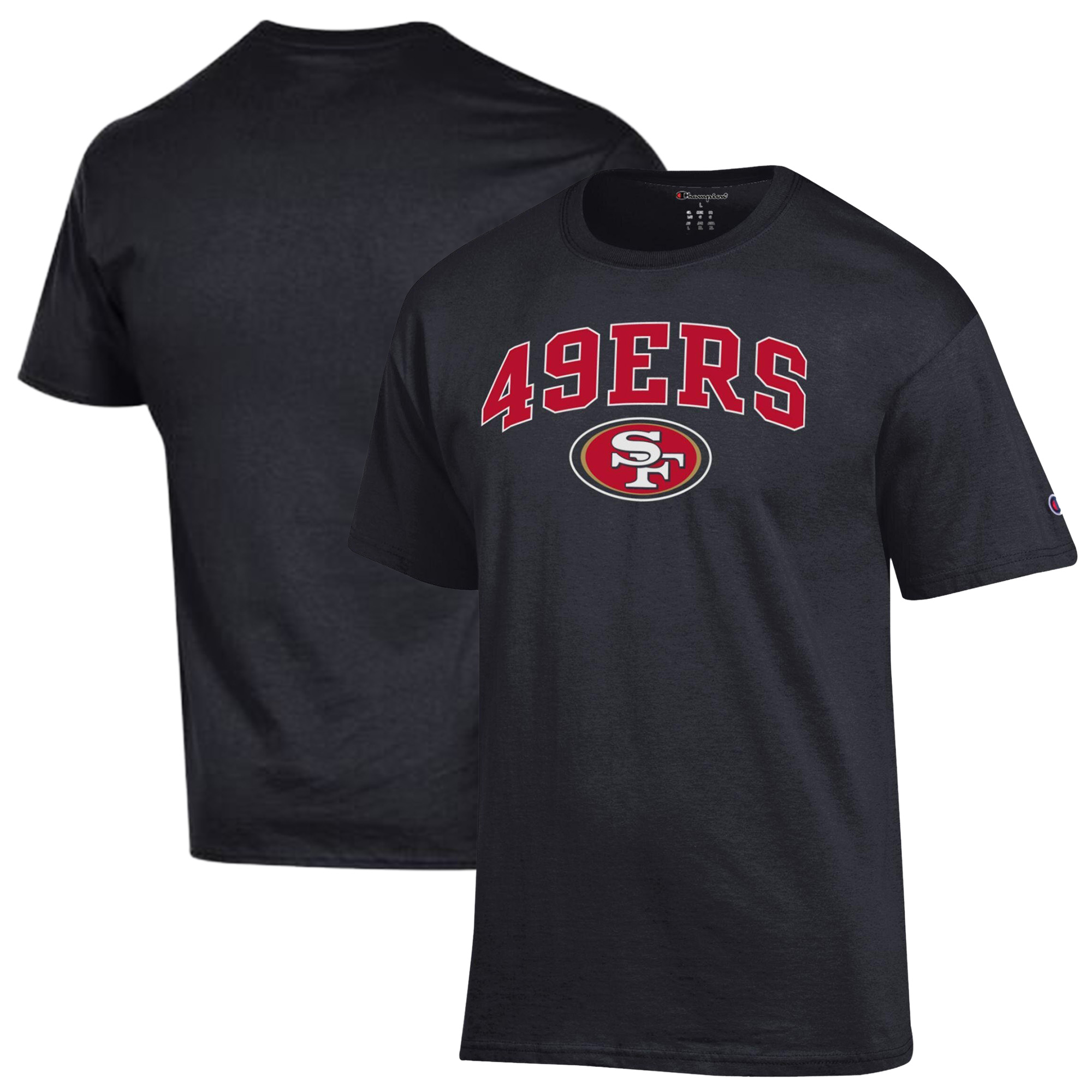 Champion Men's Black San Francisco 49ers Arch Over Logo T-Shirt - Black