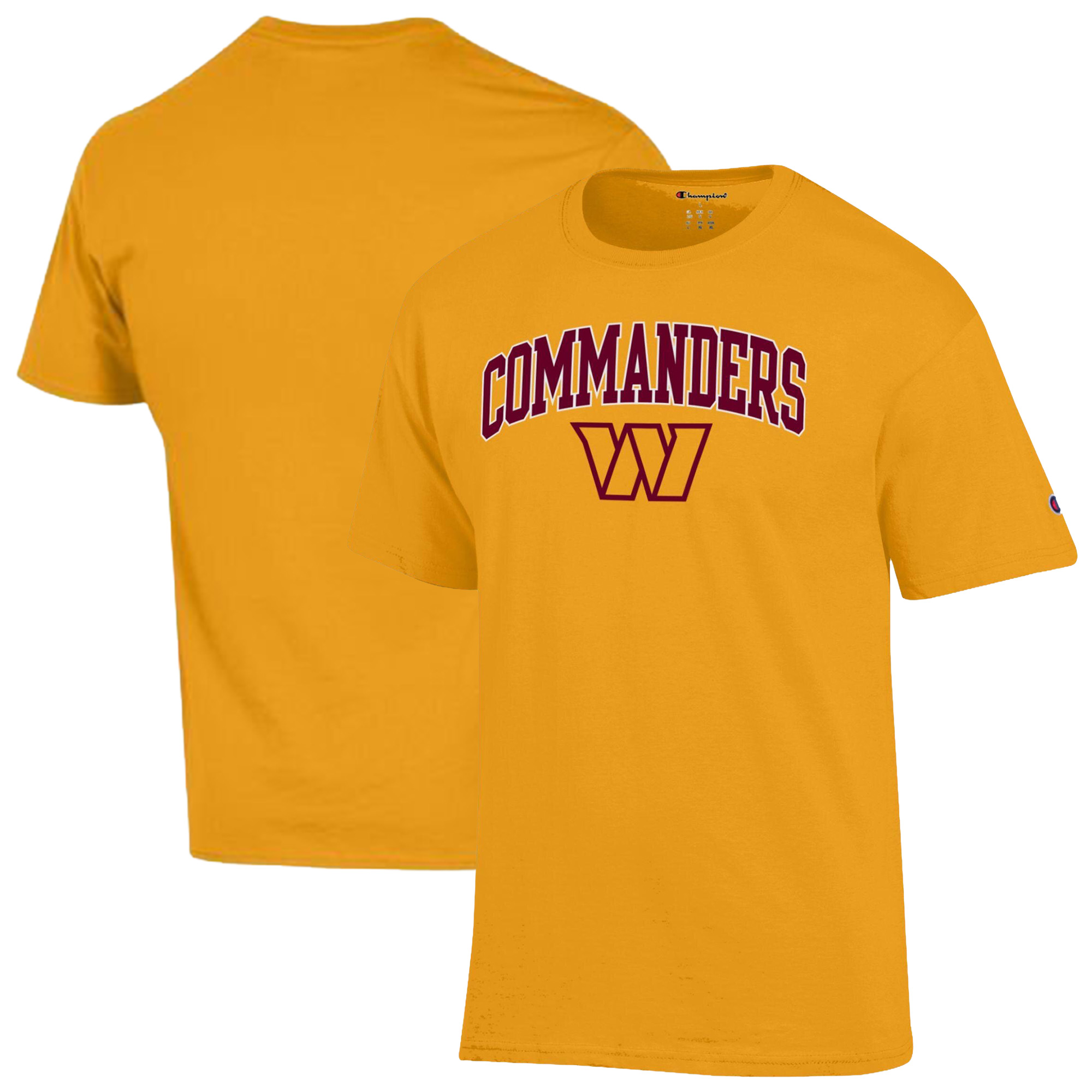 Champion Men's Washington Commanders Arch Over Logo Screen-Print Crewneck T-Shirt - Gold