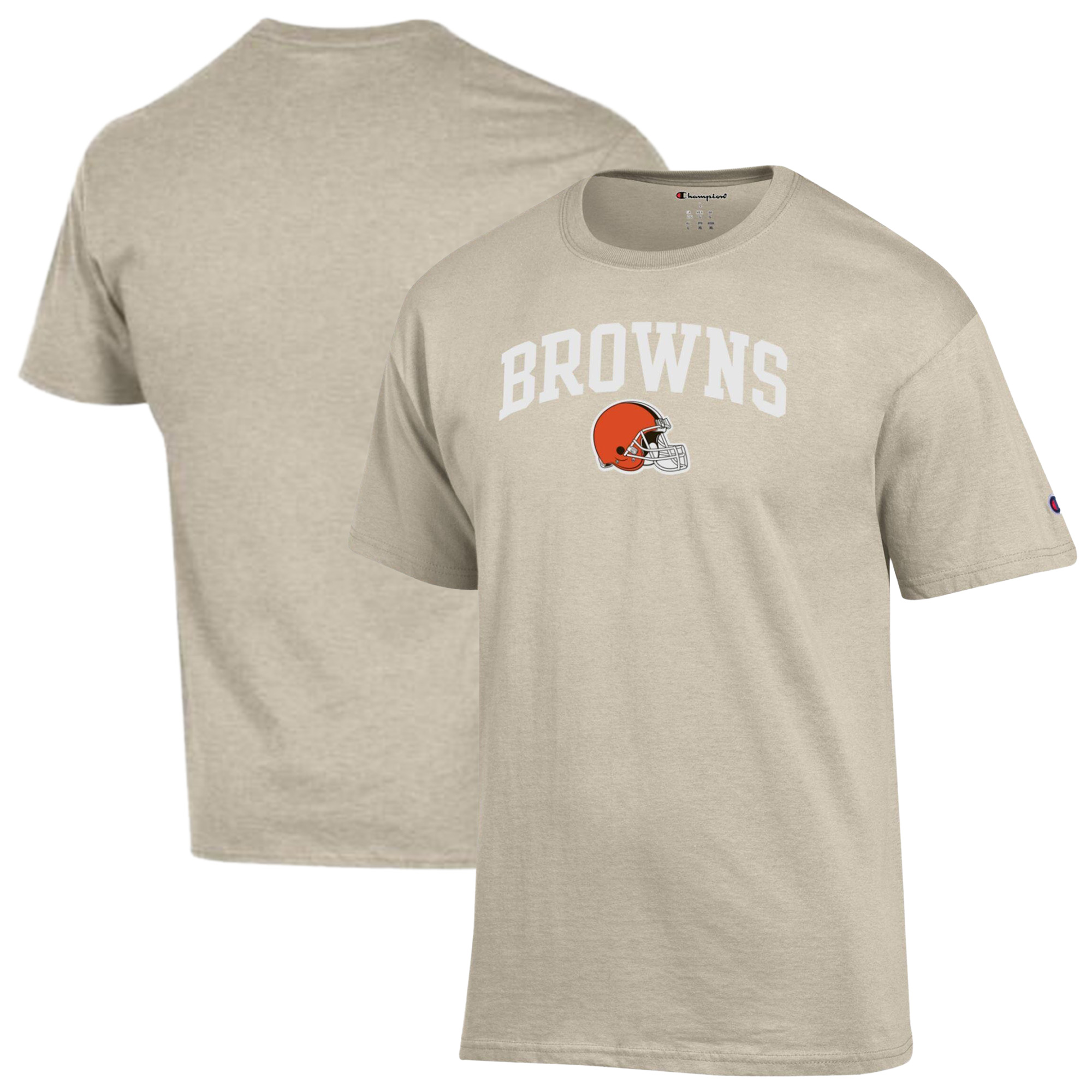 Men's Champion Oatmeal Cleveland Browns Jersey T-Shirt