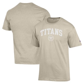 Men's Champion Oatmeal Tennessee Titans Jersey T-Shirt