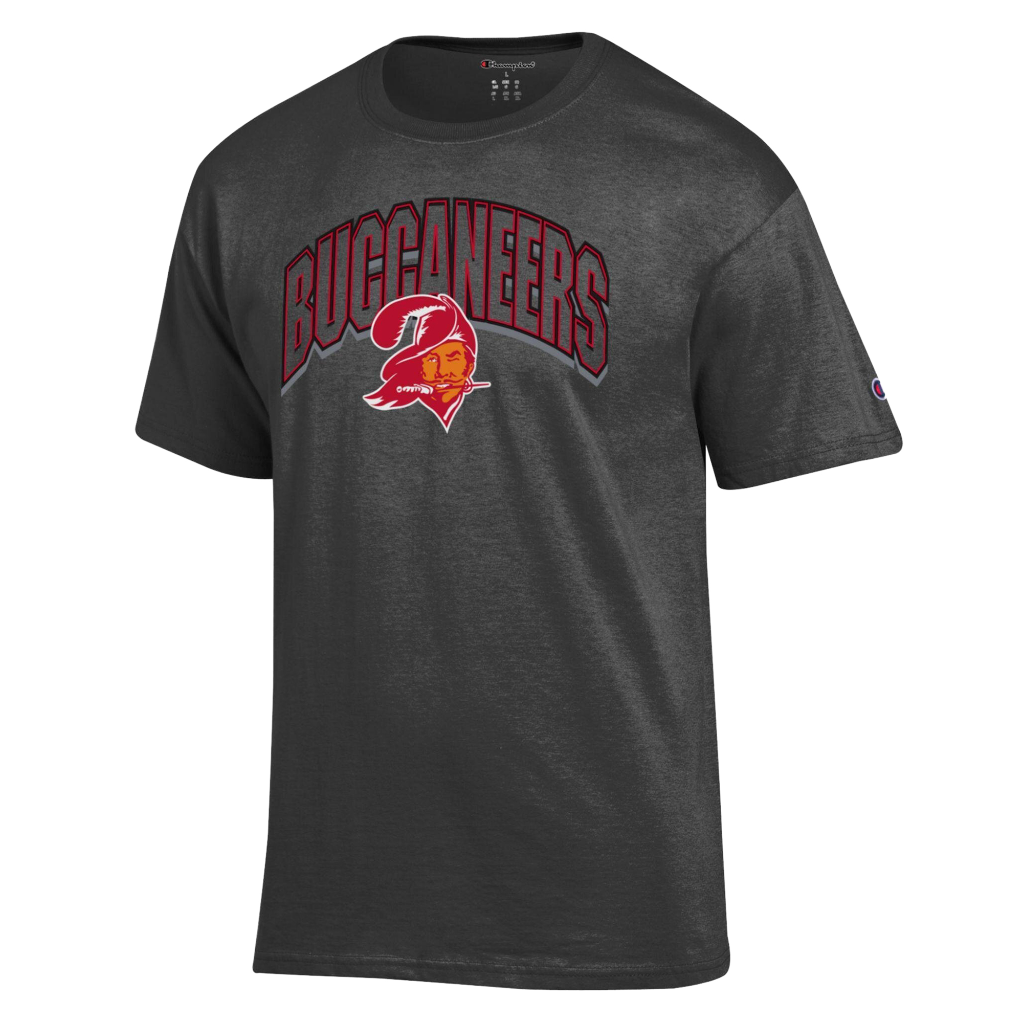 Men's Champion Heather Charcoal Tampa Bay Buccaneers Jersey T-Shirt