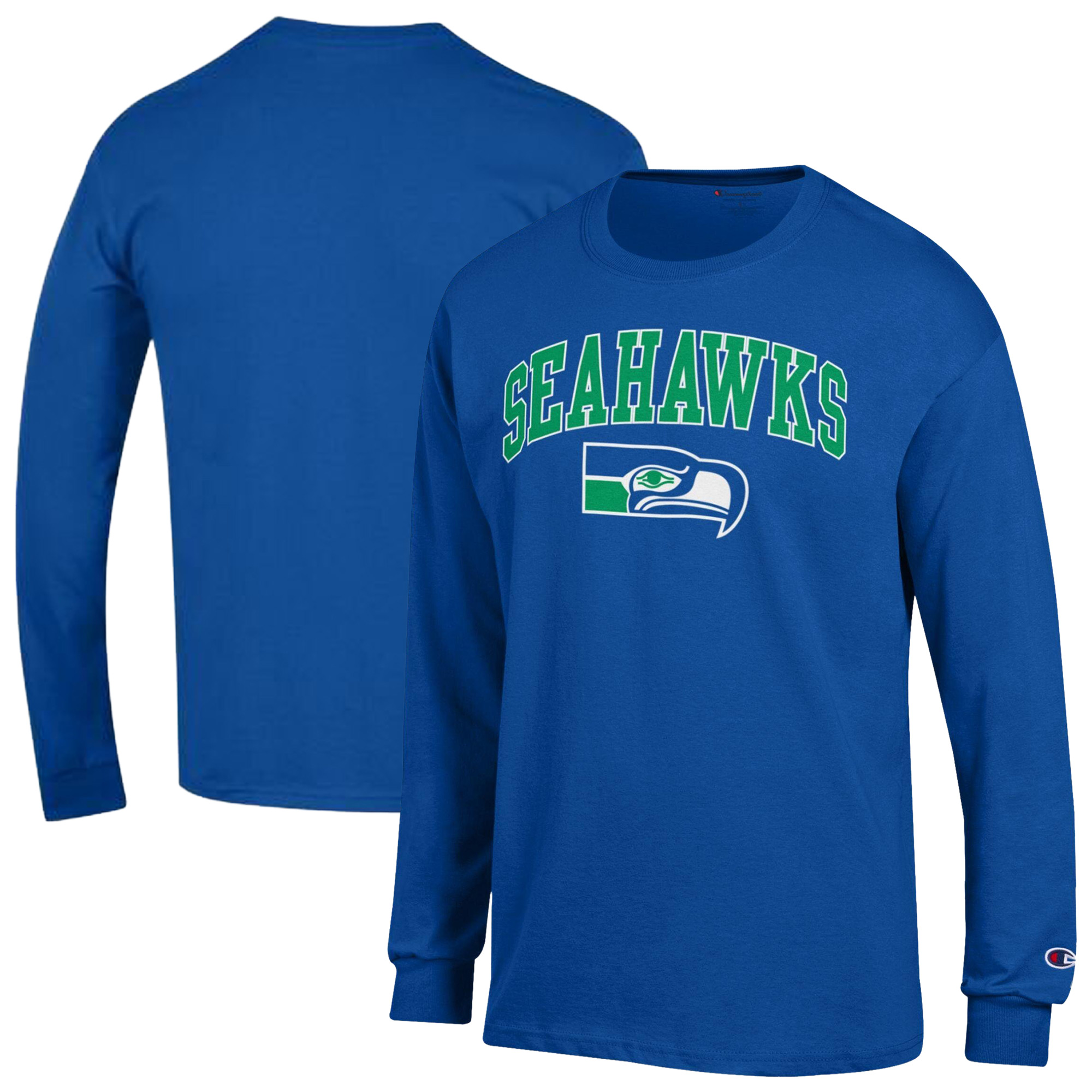 Champion Men's Royal Seattle Seahawks Arch Over Logo Long Sleeve T-Shirt - Royal