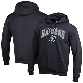 Men's Champion Black Las Vegas Raiders Powerblend Arch over Logo Hoodie
